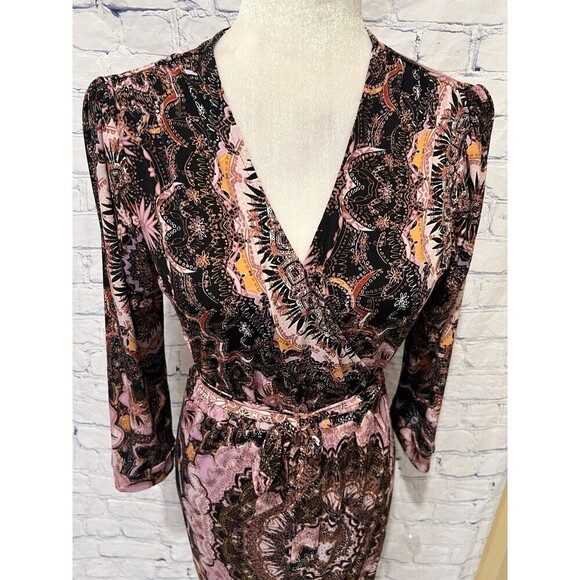 Veronica M Tiggy Stretch Wrap Paisley Purple Dress Size Small - Picture 3 of 8